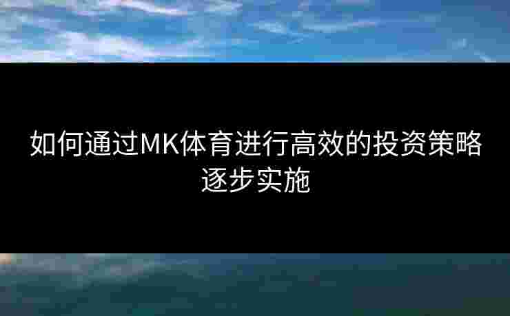 如何通过MK体育进行高效的投资策略逐步实施 如何通过MK体育进行高效的投资策略逐步实施