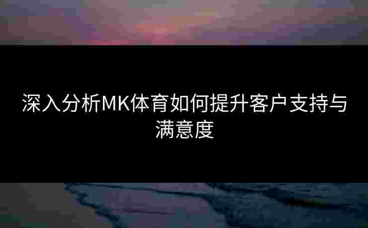 深入分析MK体育如何提升客户支持与满意度